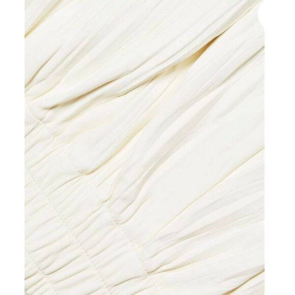 Frame Pleated Lamb Leather Short Women's Cream Size Medium - Picture 7 of 14